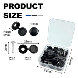 DAJING Number Plates, Number Plate Screw Caps, Car Number Plates, Registration Plates, Number Plate Screws - All-in-One Fixing Kit (49, Black, 13mm)