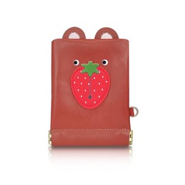FuninCrea Small Ladies Purse Creative Cartoon Fruit Animal Coin Purse for Women and Girl, PU Leather Women Wallets Automatic Shrapnel Closure Card Holder Wallet for Card Coin Lipstick (Style 2)
