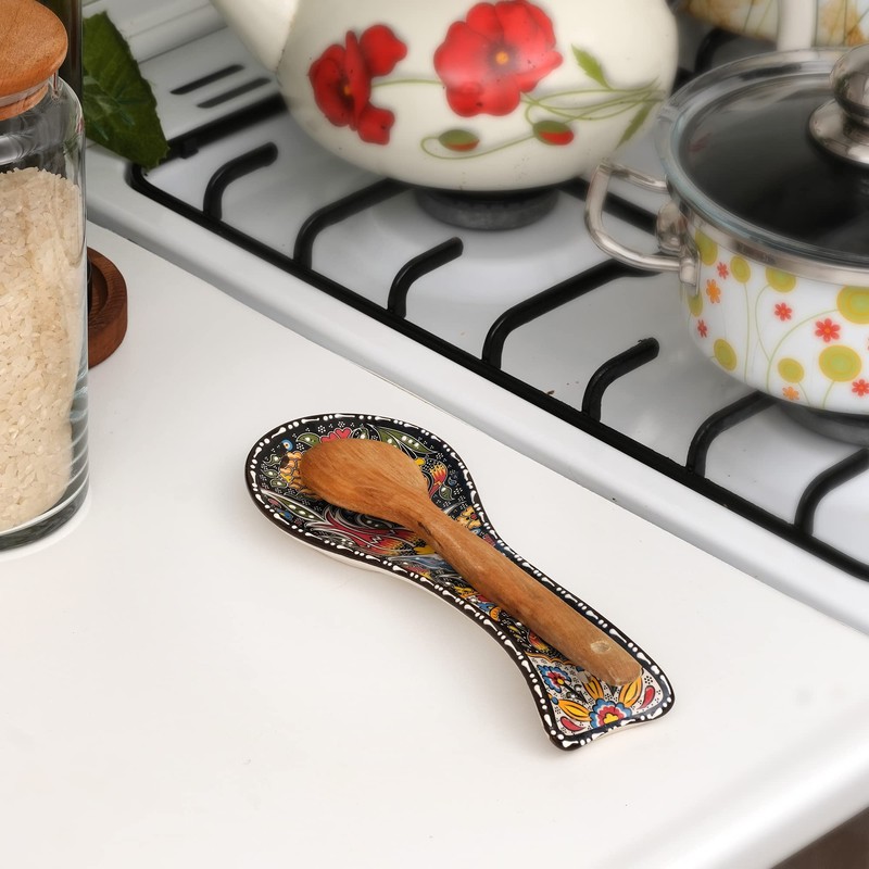 BCS Spoon Rest Set of 2 - Ceramic Spoon Holder