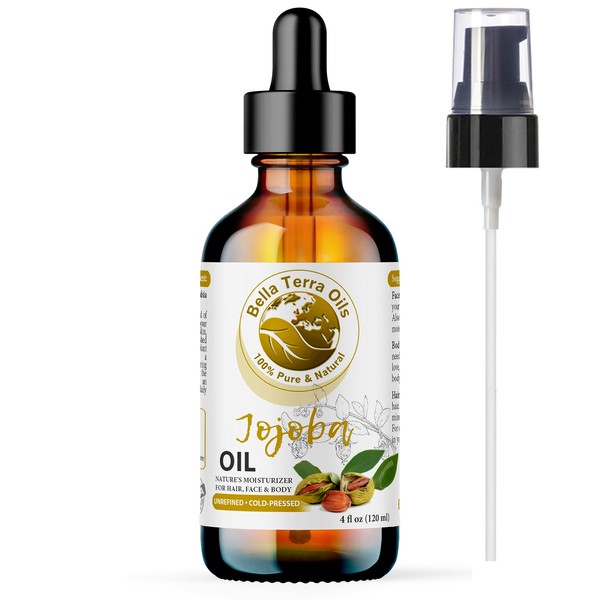 Bella Terra Oils - Organic Jojoba Oil 4oz - Cold-Pressed
