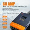PowMr 60AMP MPPT Solar Charge Controller Fit for 12V/24V/36V/48V Auto,