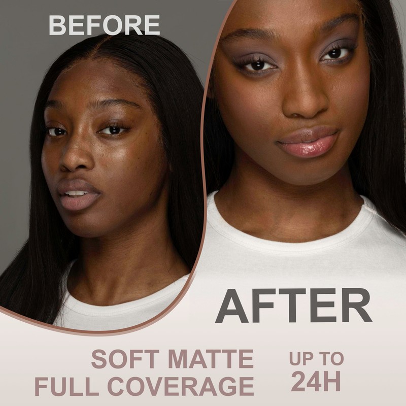 ABRUS Foundation Makeup - Flawless Matte Liquid Foundation for Full