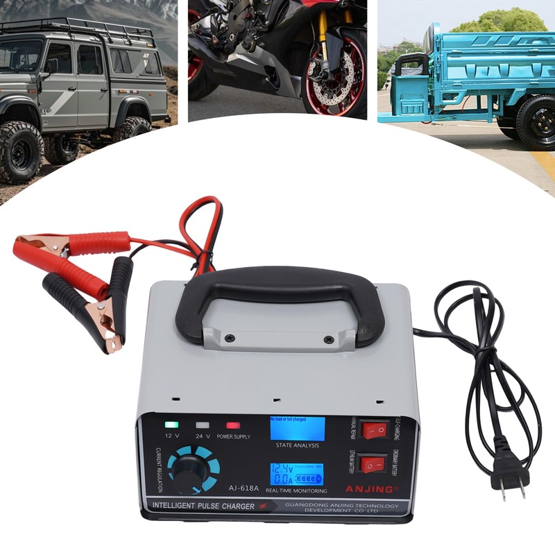 Jiabailie Car Battery Charger Automatic,Heavy Duty Car Truck Battery Charger,12V/24V