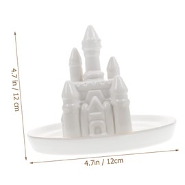 Baluue Ceramic Castle Jewelry Display Tray Decorative Jewelry Organizer Plate for Rings Necklaces Earrings Unique Aesthetic Decor for Bedroom Living Room Study Room Durable Easy to Care