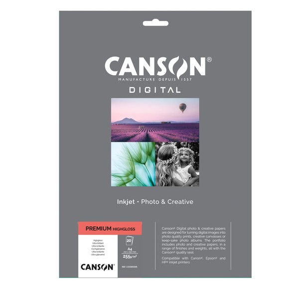 Canson 94662 Inkjet Paper A4 20 Fg 255 g Hightgloss