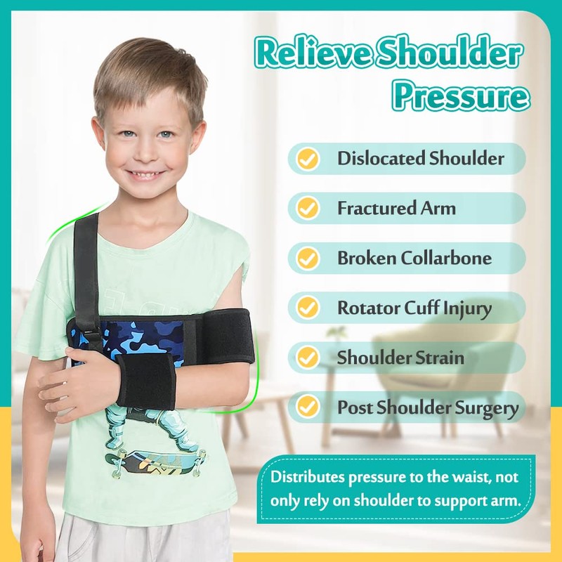 Pediatric Shoulder Immobilizer Kids Arm Sling for Shoulder Injury Dislocated