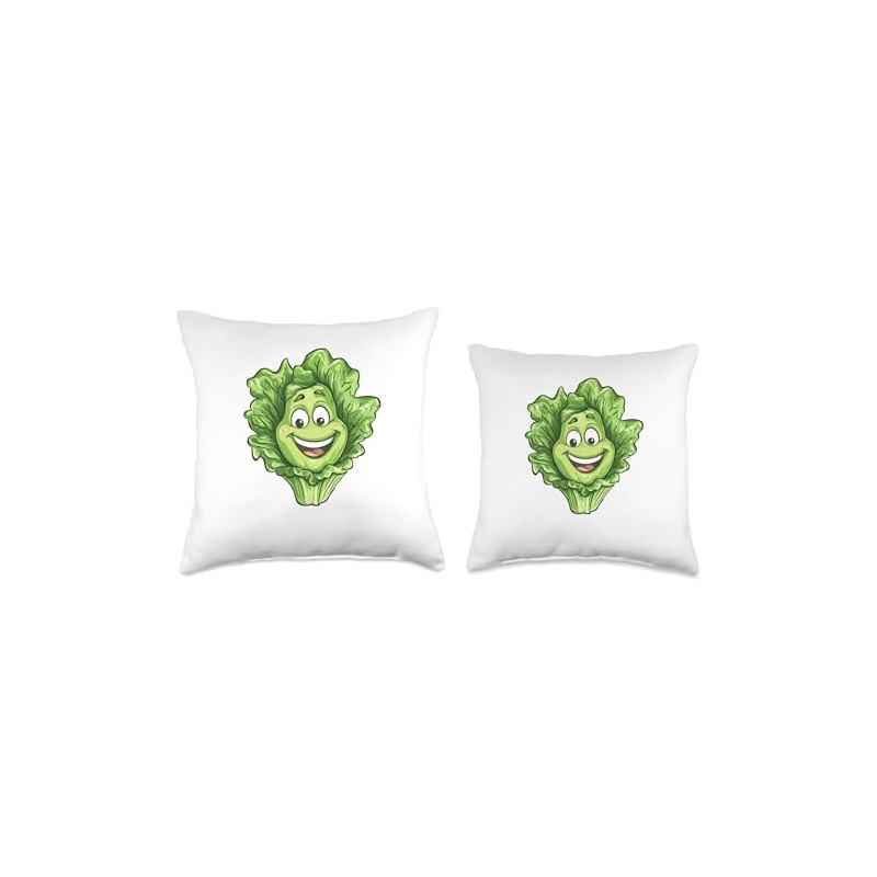 Iceberg Lettuce Caricature Throw Pillow
