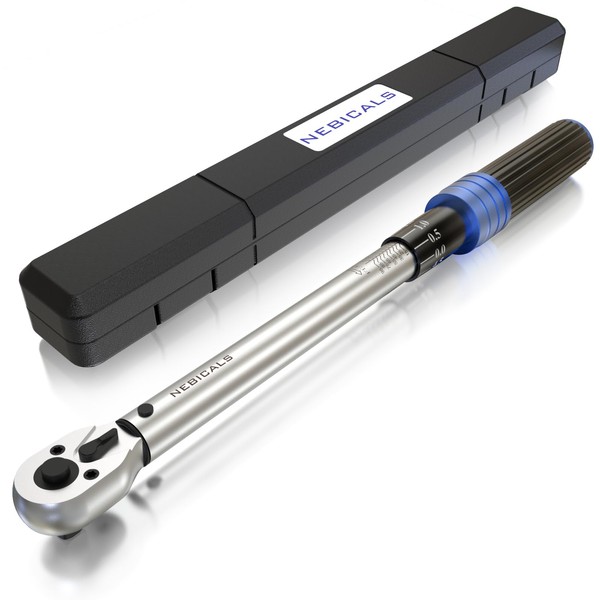 NEBICALS 72-teeth 3/8-inch Drive 100 ftlb Click Torque Wrench 10-100ft.lb/15-135N.m,16.6''