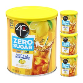 4C Zero Sugar Powdered Drink Mix Cannisters, Zero Sugar Half & Half 3 Pack, 22 Quarts, Family Sized Cannister, Low Calorie, Thirst Quenching Flavors