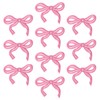 10Pcs Pink Bow Patches, Cute Coquette Bow Embroidery Sticker Iron-on