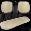 OGLAND Fluffy Genuine Sheepskin Car Seat Cover for Auto Fuzzy