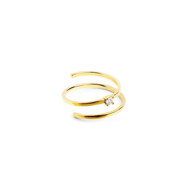 SINGULARU - Spiral Spark Gold Ring - Adjustable Ring -