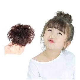 Kids' Scrunchie Wig, Hair Extension, Curl, Hair Ornament, Kimono, Kindergarten Entrance Ceremony, Recitals, Festivals, Events, 2-piece Set (Dark Brown)