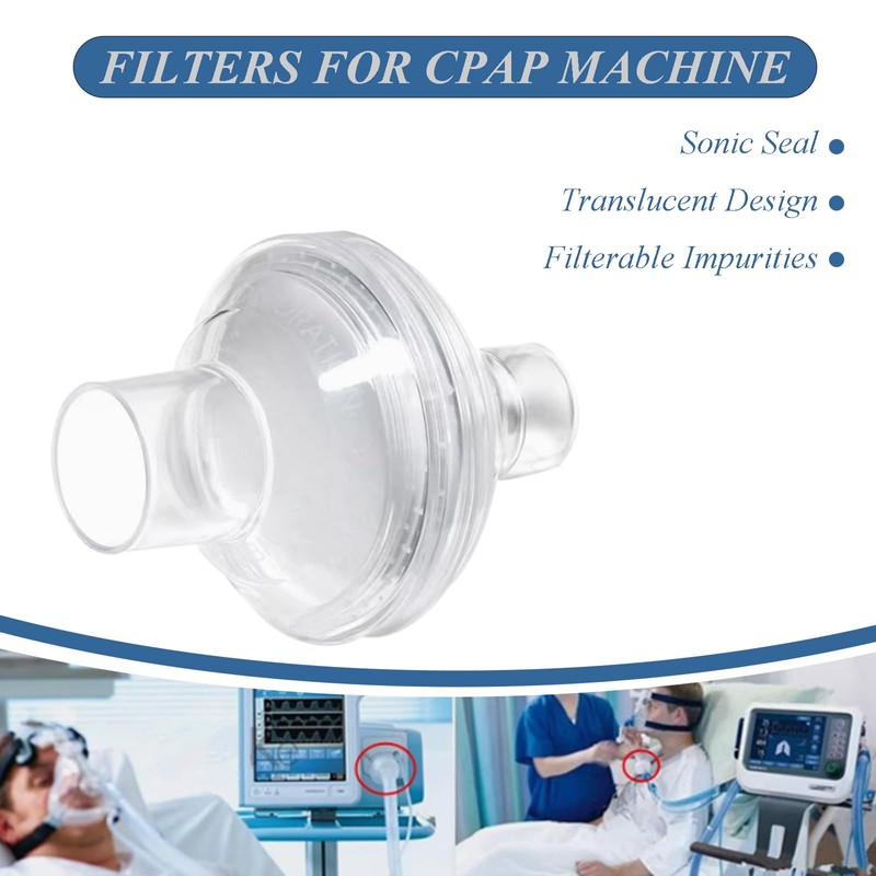 Universal CPAP Inline Filter Machine Bacteria Filter, Compatible with CPAP