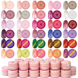 Nail Recipe Gel Nail Set Self Nail Beginners, Color Gel Gift (30 Color Gel Set) (Lurex & Cat's Eye)