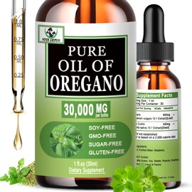 Vita letuo Oregano Oil Drops 30000mg, Organic Oil of Oregano with Black Seed Oil for Immune, Digestive Support, High Absorption Aceite de Oregano for Seasonal Support, Non-GMO, Gluten Free