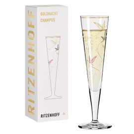RITZENHOFF Goldnacht No. 17 1071017 Champagne Glass 200 ml Elegant Designer Piece with Real Gold Made in Germany