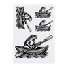 4 x 'Frog In A Rowing Boat' Temporary Tattoos -