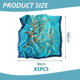 CQQNIU 1 Piece Floral Scarf, Thin Scarf, Decorative Scarf, Satin Scarf, Ele Ladies Scarf