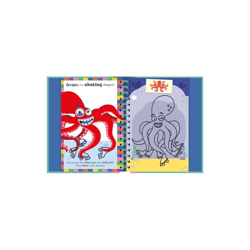 Wipe-Clean Sticker Funny Faces Ocean