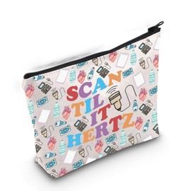 Scan Til It Hertz Sonography Makeup Bag Ultrasound Technologist Gift Cardiac Sonographer Gift MRI Rad Tech Cosmetic Bag (SCAN TIL IT Hertz ca)
