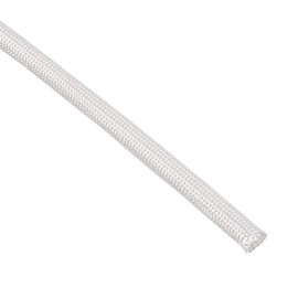 sourcing map Insulation Braided Sleeve, 33Ft-6 mm High Temperature Fibreglass Plastic Case, White
