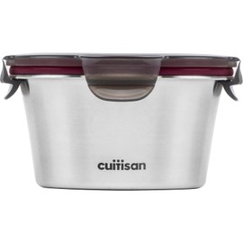 Candl Cuitisan (Flora) Airtight Container Made of Stainless Steel with a Clip Lid, Round (Diameter 12.4 cm x 5.4 cm / 300 ml) (Diameter 12.5 cm x 7.1 cm / 410 ml)