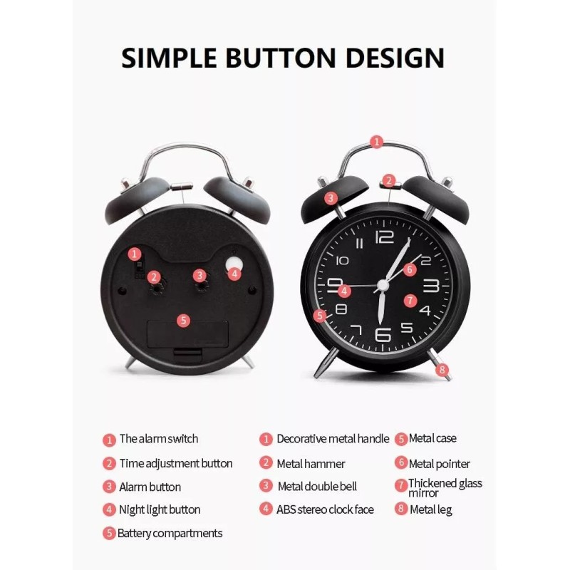 Clock Alarm Clock Loudest Ever Super Wake Up Neighbors Twin