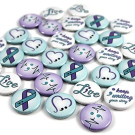 Semicolon/Suicide Awareness Mini Buttons (1" Pins, 30 Piece Set)
