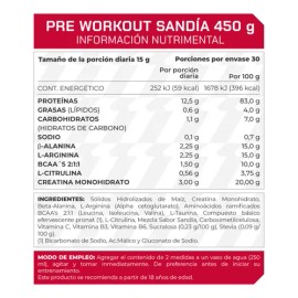 Pre Workout Sabor Sandia (450 Gramos) Prowinner