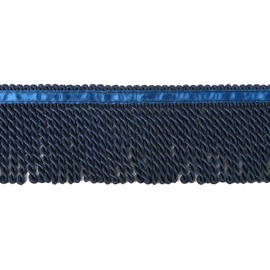 HedongHexi Bullion Fringe Trim and Embellishments 5/10 Yard X 2.5 Inches Fabric Trims Sewing DIY Decoration for Clothes Gold Hebrew Fringes with Blue Ribbon