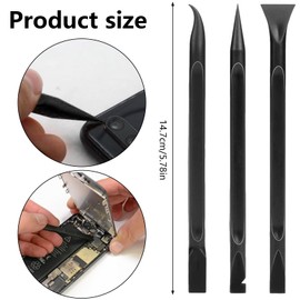 Carbon Fiber Plastic Scraper Tool, 6 Pcs Non-Scratch Super Scraper Crevice Pen-Shaped Scraper for Tight Spaces Car Detailing Kitchen Food Paint Cleaning Stickers Labels Dirt Removal Supplies(Black)