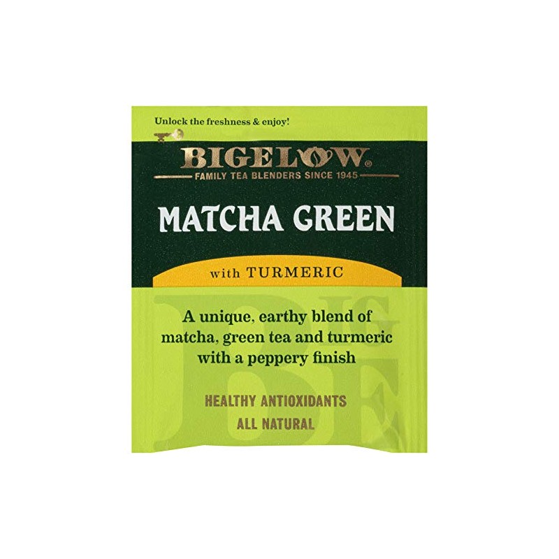 Bigelow Tea Matcha Green Tea with Turmeric 18Count (Pack of