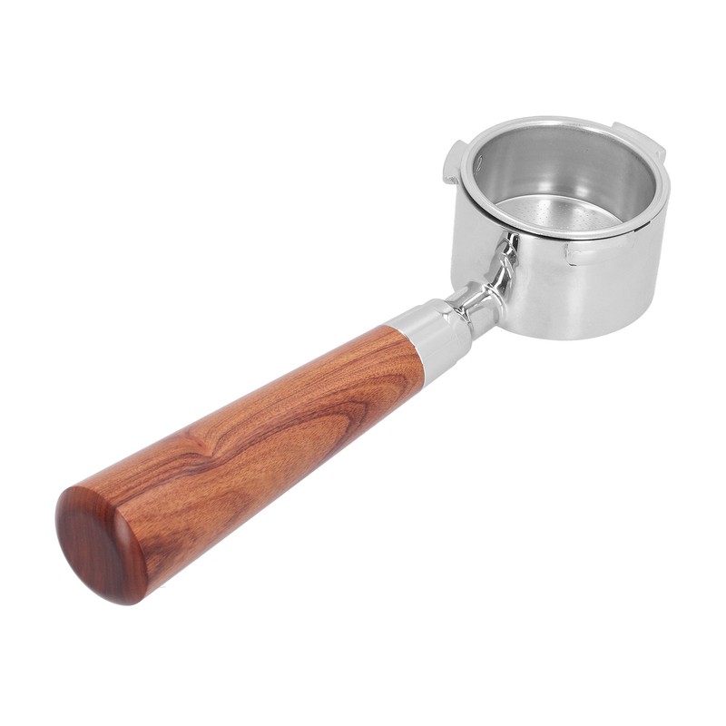 Coffee Bottomless Portafilter Handheld Stainless Steel Bottomless Filter for HouseholdRosewood