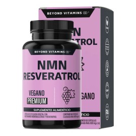 Nmn + Resveratrol Capsulas 99% + Betaína Hcl + Quercetina Extracto | Beyond Vitamins | Mononucleotido De Nicotinamida, Nad + | Semilla De Uva, Calcio - Vitaminas Mujer / Hombre - 60 Cáps