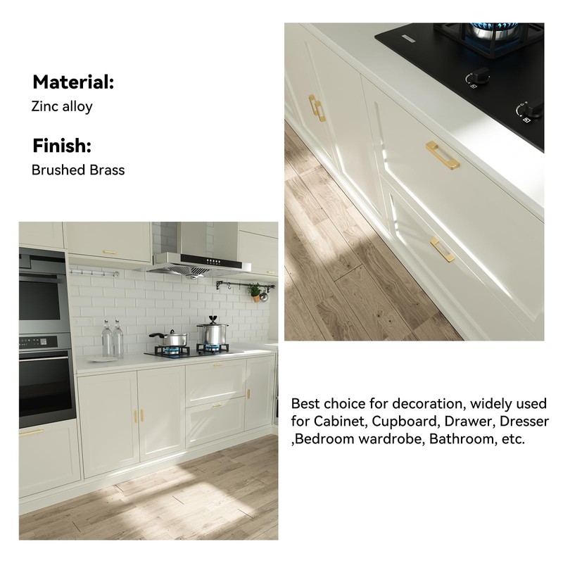 Lepatape 5 Pack 4 Inch Brushed Gold Cabinet Pulls Brushed