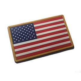 PVC Large 3x5 Inch Color Tactical Us USA Flag (Hook/Loop) Patch