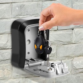 Wall Mount Key Code Safe, 4 Digit Key Safe Security Storage Lock Box Combination Wall Mount Organizer, Wall Mount Key Lock Box
