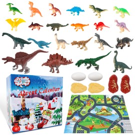 Dinosaur Advent Calendar Christmas 2024, Advent Calendar 2024 Realistic Dinosaur Figure, 24 Days Countdown Calendar, Dino Figures Toy Christmas Gifts for Boys, Girls