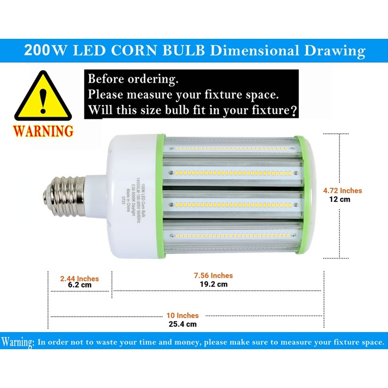 TJBB 2-Pack 100W Led Corn Cob Light Bulb, E39 Large
