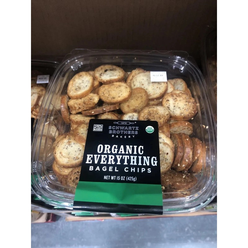 Barkery Organic Everything Bagel Chips 15 Oz, Schwartz Brothers Bakery
