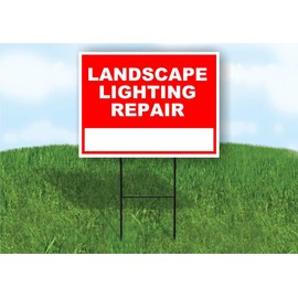 Landscape Lighting Repair Write On Me Red 18x24 in Single Sided Yard Road Sign w/Stand
