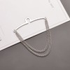 RunootPR Men's Tie Chain Set Classic 2.4" Silver 2Pcs Tie