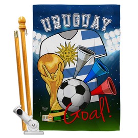 World Cup Uruguay Flags Uruguayan Banner Room Wall Art Flag Poles For Outside House Patio Porch Lawn Garden Stand Tapestry Yard Signs FIFA Gifts Sports Fan Trophy Soccer Game Football Made In USA