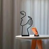 Thinker Statue Abstract Art Sculpture Home Decor, Metal Creative Face