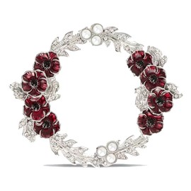 Remembrance Day Red Poppy Wreath Lest We Forget Pin Badge Brooch Anniversary Red Poppy Badges and Pins