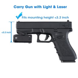 Compact OWB Holster for Pistols with Flashlight or Laser, Everyday Carry for Right Hand Universal Accessories