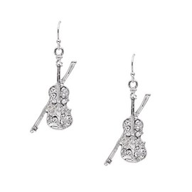 chelseachicNYC Memorable Dangling Violin and Bow Earrings