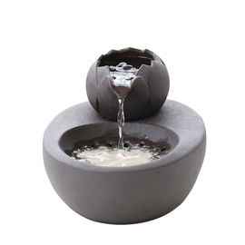 Ceramic Water Fountains for Cats Indoor Small Dog Pet Water Bowl Dispenser Automatic Rabbit (Black,Samll)