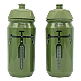 powermenschofficial GRAVEL Drinking Bottle Set of 2 500 ml 100% Biodegradable BPA Free Olive Black Cycling Bottle for Bike Packing Ultracycling